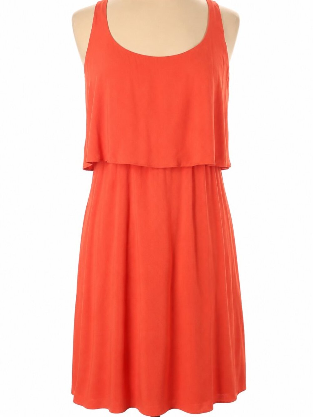 Jessica Simpson Orange Pleated Tiered Dress Size 10